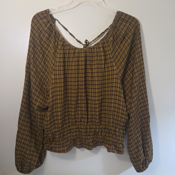 Madewell Tops - Madewell Gingham Squareneck Puff Sleeve Top Size 6 MC765